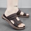 Men's sandals summer outdoor waterproof anti slip casual sandals thick soled comfort beach shoes dual-purpose driving slippers