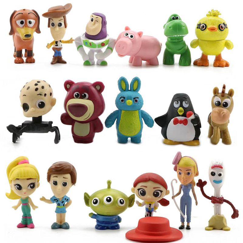 Toy Story 4 Colorful Collectible Mini Figures Set Of 17 Includes Forky Ducky Bunny