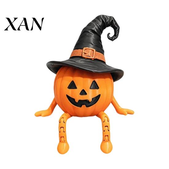 Halloween Ghost Pumpkin Figurines 3D Printed Decoration, Cute Figurine with Handmade Vivid Character Statues Movable Joints for Coffee Table