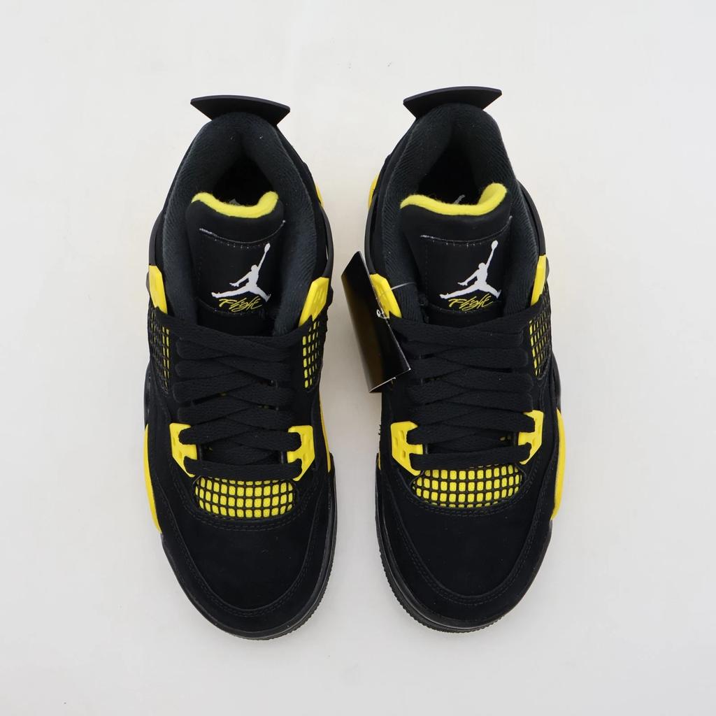 408452-017 Nike GS Air Jordan 4 Retro Thunder Black Gold Yellow