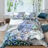 Owl Duvet Cover Set 3D Boho Owl Bedding Set Boho Exotic Style Comforter Cover Moon Safari Bird Animal Print Quilt Cover Queen
