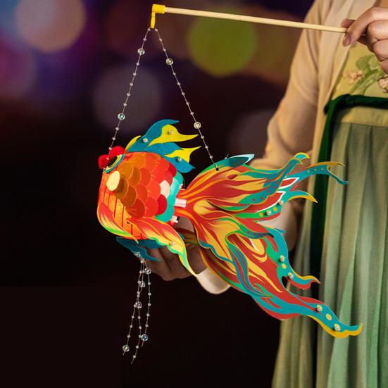 Lyktmaterialesett DIY Goldfish Lanternesett Tradisjonell kinesisk lykt for midthøstens vårfestivaler