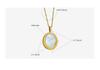 Elegant Gold-Plated Titanium Steel Necklace with Oval White Sea Shell Pendant