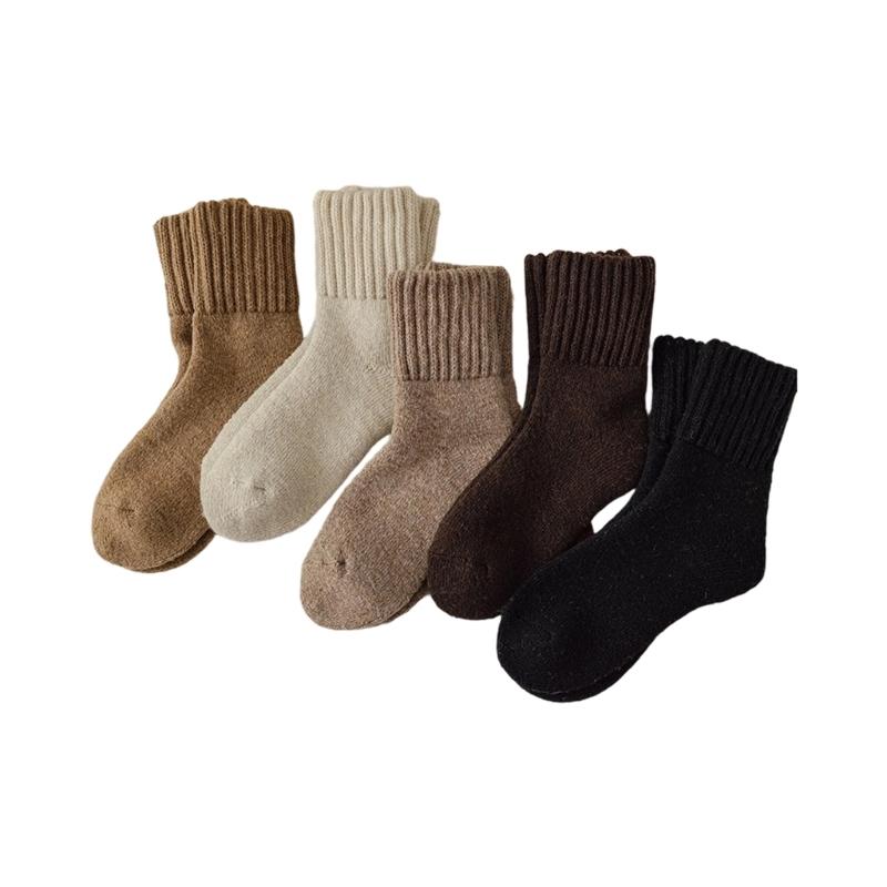 5er-Pack Winter Warme Mischung Socken für Herren & Damen, Geruchshemmende Weiche Wollsocken für Schneewanderungen & Kaltes Wetter gray