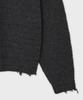 Bellie Scarf Crewneck Sweater - Charcoal Gray