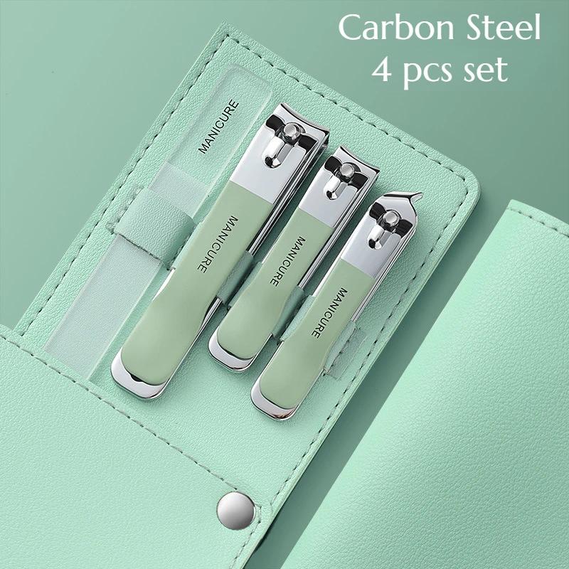 Carbon Steel Nail Clipper 4 Pcs Set Wholesale Nail Clippers Stainless Steel Toe Manicure Professional Toolkit