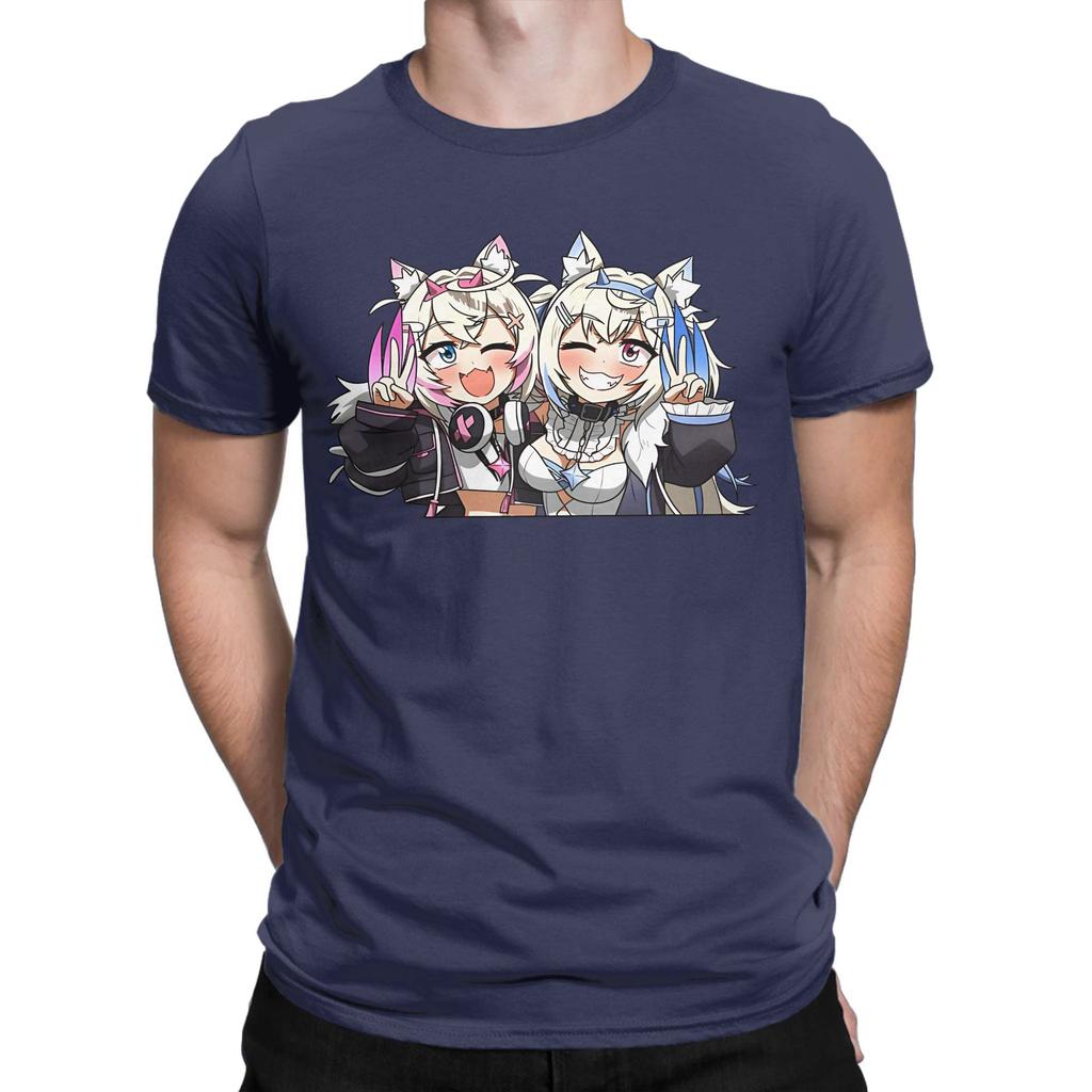 Men Women Graphic Fuwamoco bau Bau Hololive  Tee T Shirt Pure Cotton  T-shirts Clothes