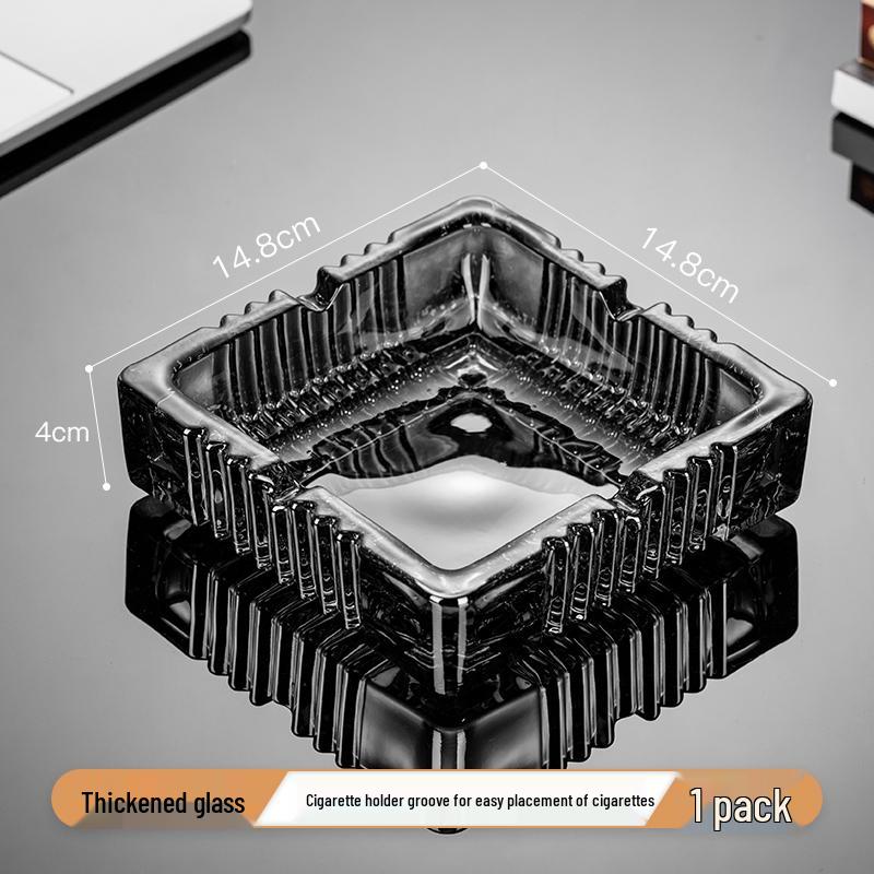 Crystal Glass Ashtray: Elegant, Fly-Repellent Design for Home or Office