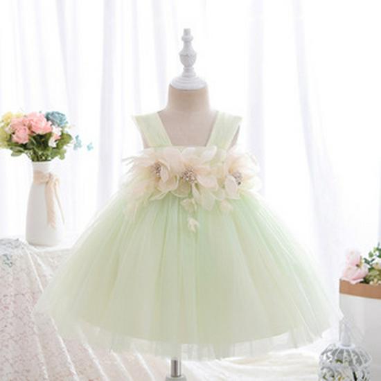 Frühlings-Blumenmädchen- und Geburtstagsprinzessinnenkleid 2025 – Luftiger Tüll für Hochzeiten und Auftritte