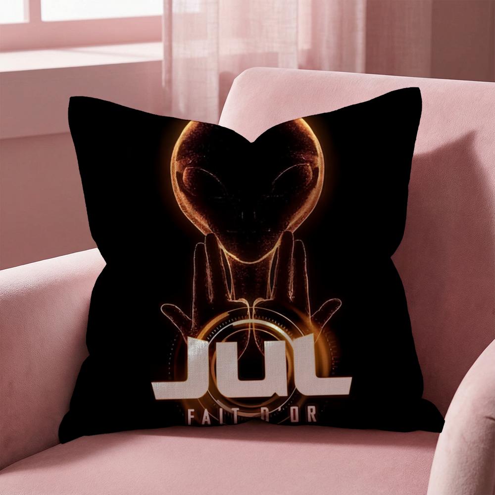 Rapper JuL C'est Pas Des Lol Cushion Cover Multi-Scene Pillow Cover for Home & Car - Reversible, Soft & Durable for Daily Use