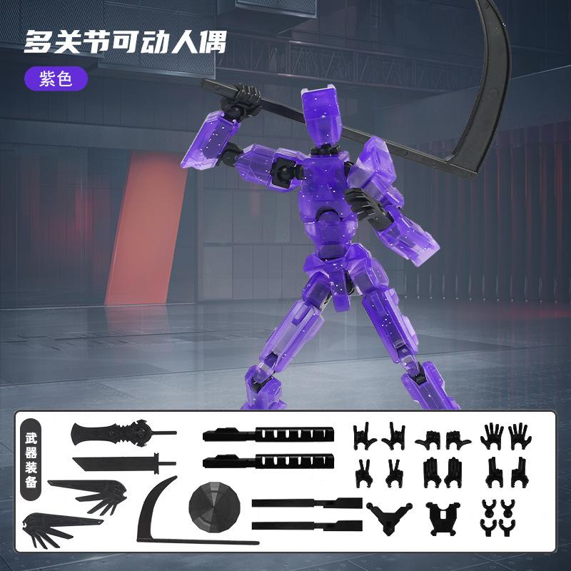 

Generation 5 Dummy Statue Model Lucky Figure 13 Joints Movable Robot Creative DIY Assembled Toy Kids Stress Relief Action Figure фіолетовий