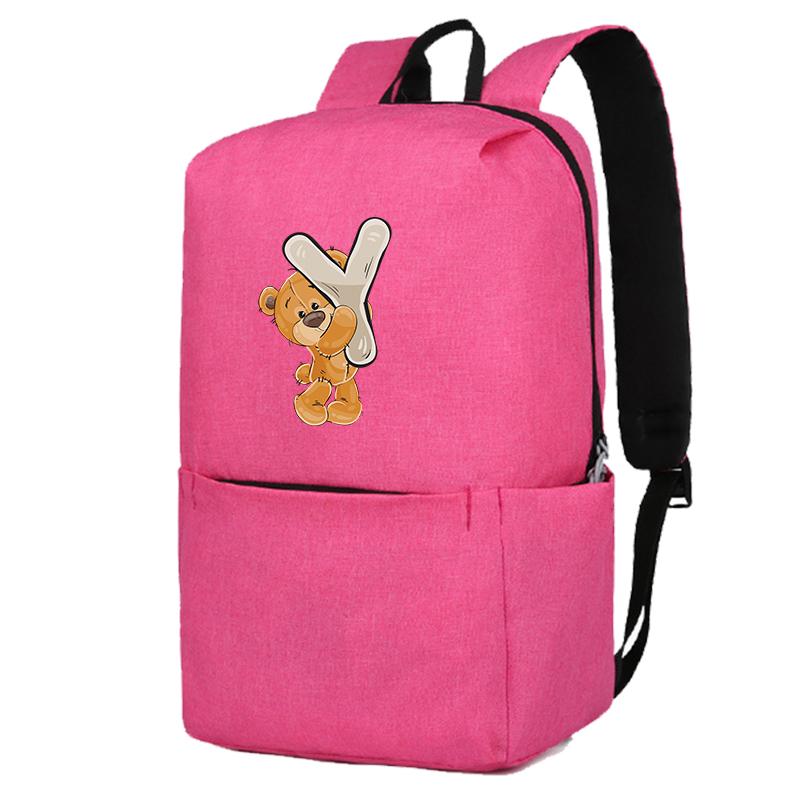 Încântător ursuleț cu 26 de litere englezești, geantă de școală pentru fete, rucsacuri de pânză pentru cosplay, pentru copii, geantă pentru copii înapoi la școală