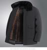Men's Plus Size Business Casual Fleece-Lined Jacket with Detachable Fur Collar - 2025 Winter Collection