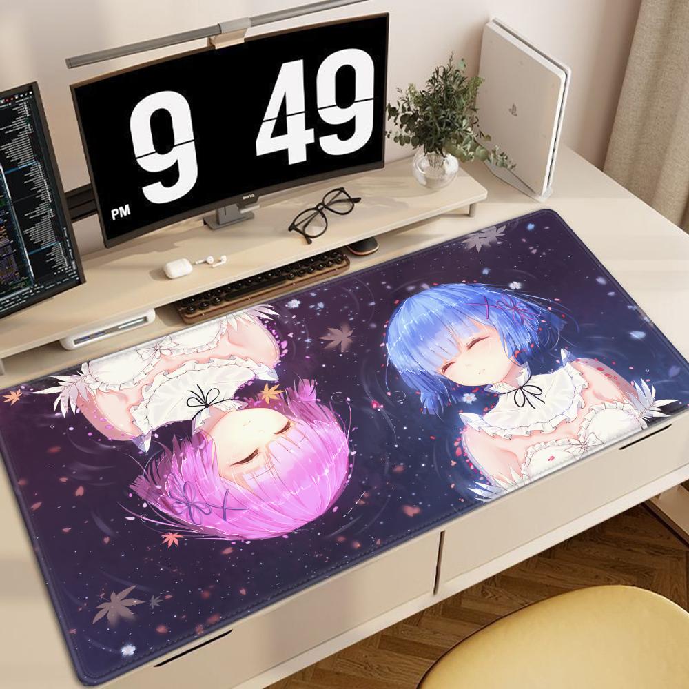 Anime RRe Zero Rem Mauspads Rutschfeste Gummi Gamer Balance Computer Matte Dekoration Schreibtischmatte Laptop Büro Groß