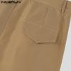 INCERUN Summer Men Pleating Shorts Solid Color Loose Pants