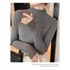 Half Height Collar Vertical Striped Sweater Base Shirt, Women's Spring and Autumn Long Sleeved Top, Inner Knit Sweater