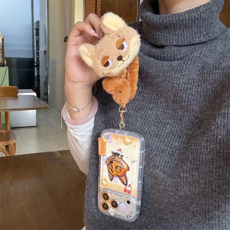 Cartoon Embroidery Judy & Nick Phone Case for iPhone 17/16 Pro Max/15/14