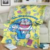 3D Printing D-Doraemon Anime Cartoon Blanket,Soft Throw Blanket for Home Bedroom Bed Sofa Picnic Travel Office Cover Blanket Kid