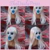 Female Ghost Latex Cosplay Mask With White Hair For Haunted Decorations House