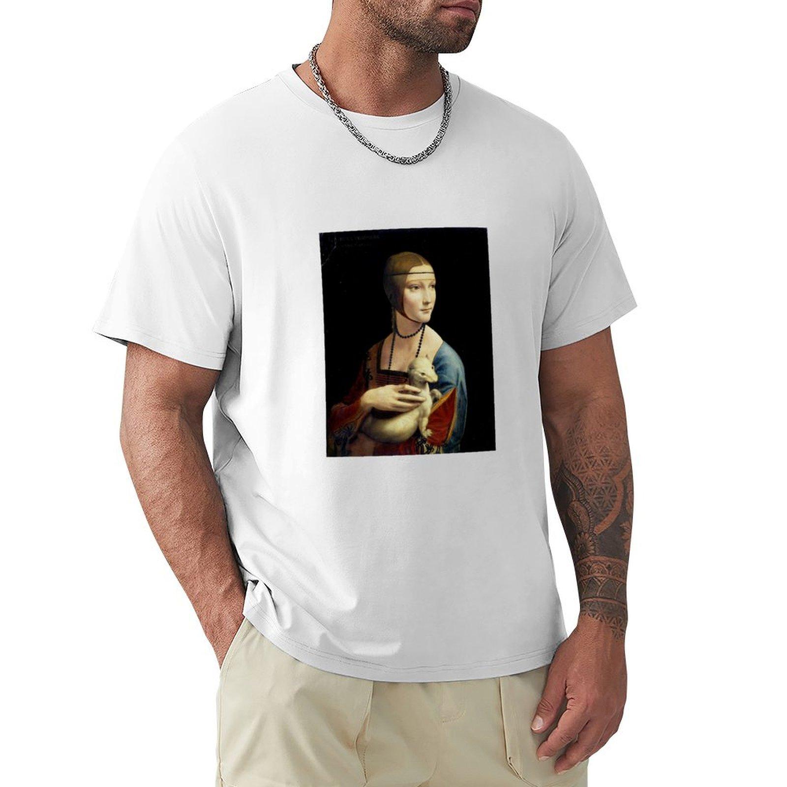Lady With An Ermin Tshirt Soft Touch Basic Cotton Tshirt S
