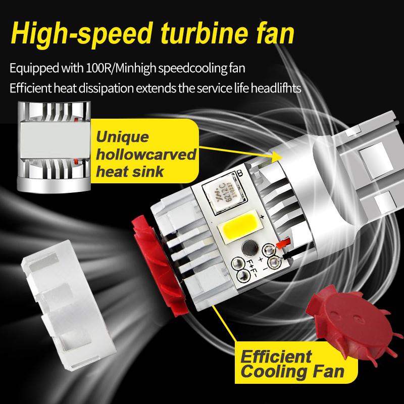 2PCS 7443 W21/5W 7444NA LED Turn Signal Warning Light Lamp LED Amber Bulbs High Power 25W 24pcs 2020 chips 12V Car Accessories