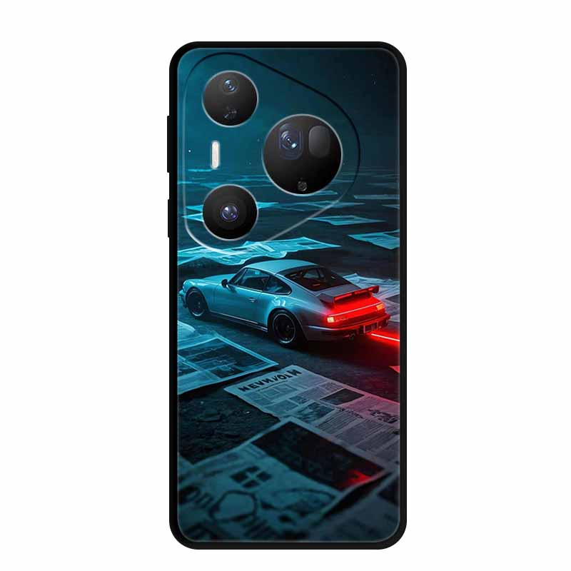 Flower Phone Case For Huawei Pura 70 80 Pro Plus Silicone TPU Cover for Pura80 Pro+ Pura70 Ultra Para Black Back Soft Protector