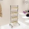 Stainless Steel Multi-Layer Clothes Rack: Floor-Standing, Large Capacity, Brushed Silver for Men and Women’s Pants.