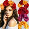 Simulated Flower Floral Garland Headband Rose Headpiece Bohemian Hair Accessories Wedding