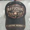 Old F*ckers Club-Vintage Baseball Cap, Adjustable lustige Distressed Hat Embroid
