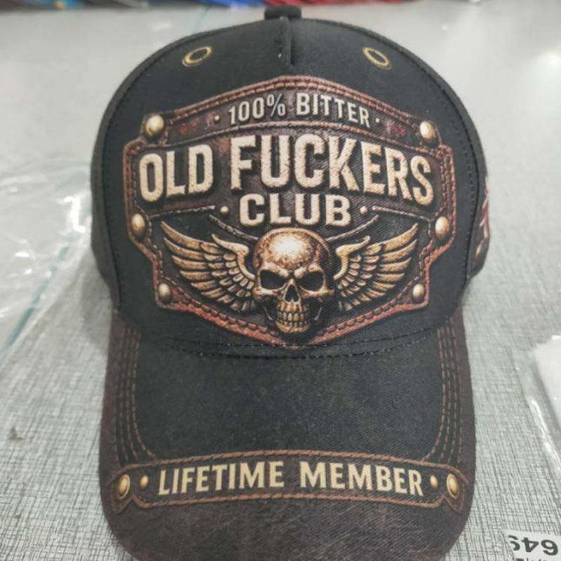 Old F*ckers Club-Vintage Baseball Cap, Adjustable lustige Distressed Hat Embroid