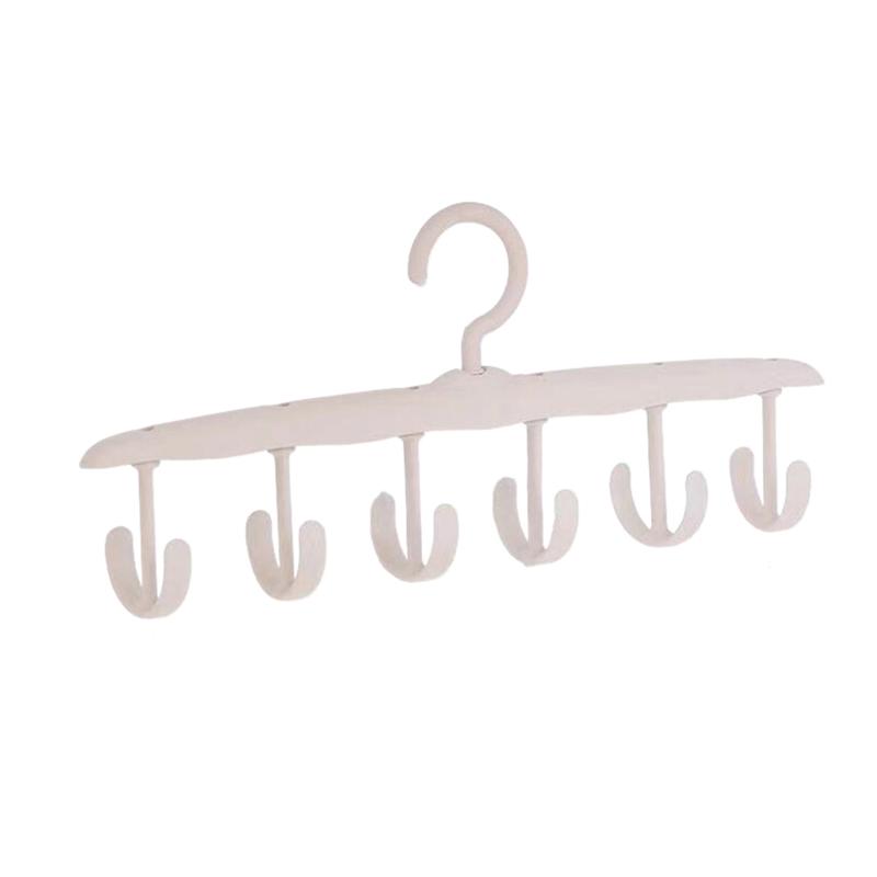 6‑Hook Multifunctional Hanger Wardrobe Storage Organizer for Women Bra Scarf Men Tie Belt Household Closet Clothes Rack Accessory