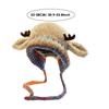 Christmas Antler Hat Windproof Knit Beanie Reindeer Warm Hat for Women Girls Teens Children Travel Holiday Outdoor