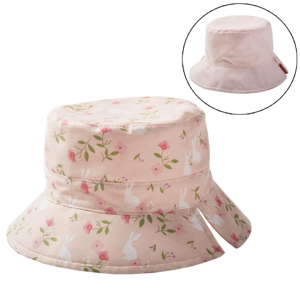 

Двусторонняя детская шляпа от солнца с цветочным узором, детская панама, повседневная шляпа-ведро, для мальчиков/девочек 50cm розовый
