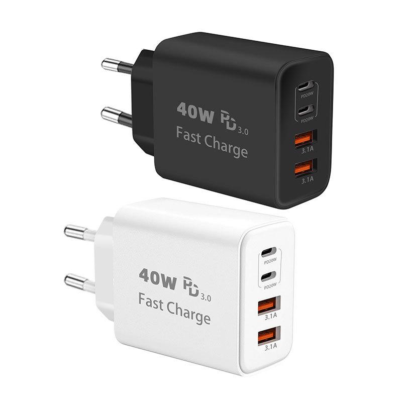 PD 40W Charger 2C+2A British Fast Charging Suitable for Apple 15 Samsung S23 Mobile Phone Charging Head