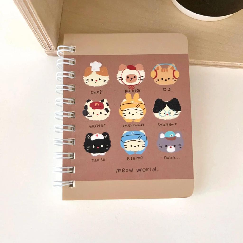 A7 Liten söt Kawaii fickanteckningsbok Blankfodrad anteckningsblock Mini Journal Memo Anteckningsblock för Student Traveller Skoltillbehör