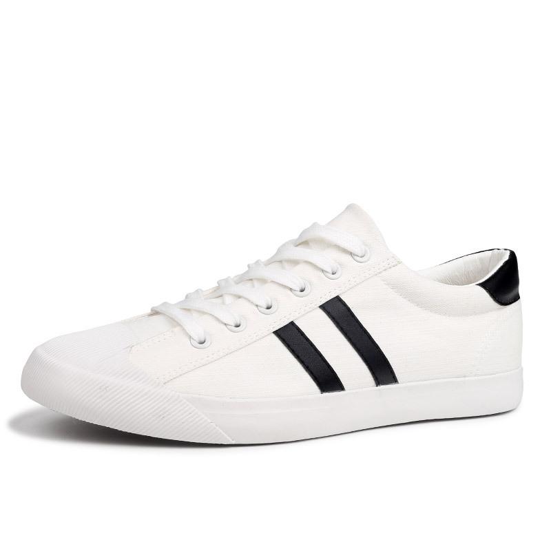 Spring Canvas Shoes Men's White Shoes Low Top Flat Cloth Shoes Korean Style Trendy Versatile Cloth Shoes Men's Shoes