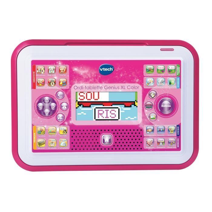 Ordi-tablette enfant vtech genius xl color rose - 2 en 1 avec écran couleur - mixte - a partir de 5 ans
