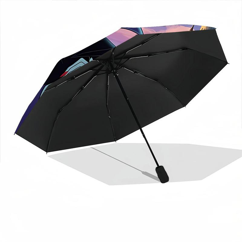 1pc Maleficent Castle Night Automatic Folding Umbrella - Portable Collapsible Design, 8-Rib Iron Frame yy251209083