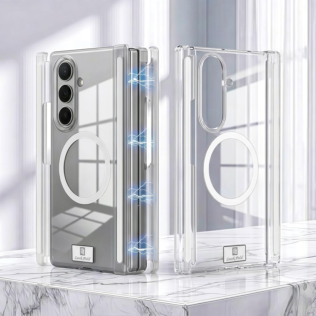 Matte Magnetic Dual Flip Hinge PC Cover For Samsung Galaxy Z TriFold Tri-Fold For MagSafe Wireless Translucent Plastic Back Case