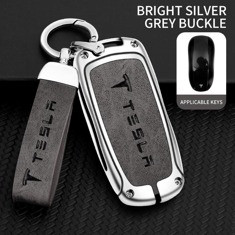 AAAIU1 Zinc Alloy Car Fob Smart Remote Key Case Cover Holder For Tesla Model 3 Model S Model Y Model X Protector Keychain Accessories