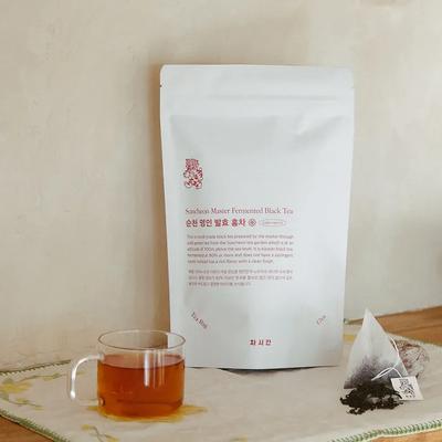 Suncheon Myeongin Fermentierter Schwarzer Tee & Trinkanleitung & Einkaufstasche