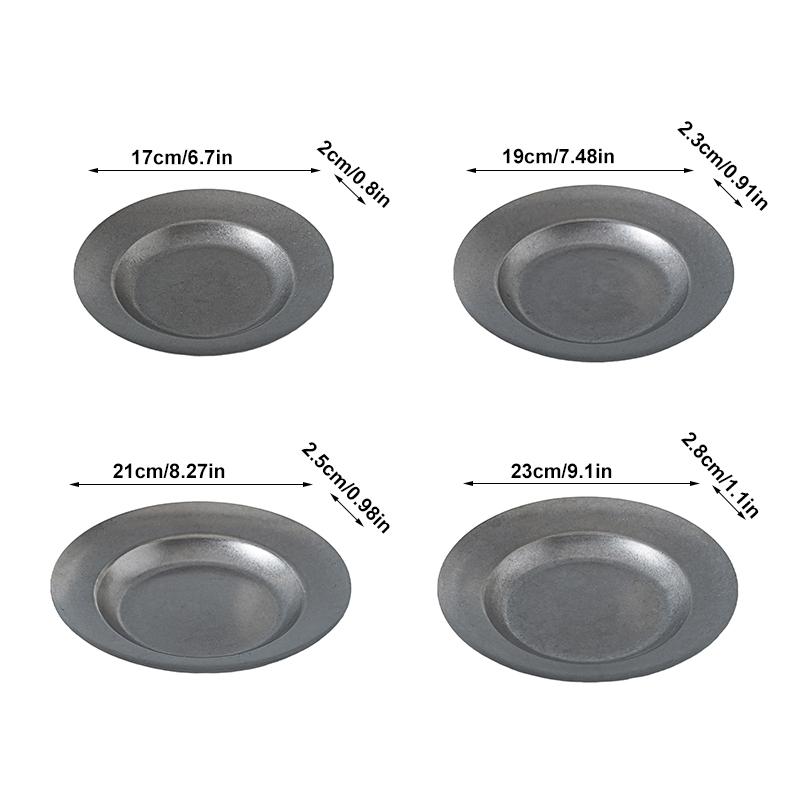 1PC Stainless Steel Plate Afternoon Tea Cake Treat Dish Elliptical Plate Silver Desserts Plate Storage Tray 17/19/21/23cm