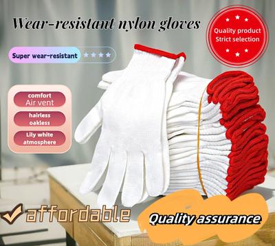 12 Pairs Knitted Cotton Work Gloves Lightweight Safety Glove Elastic Work Gloves,