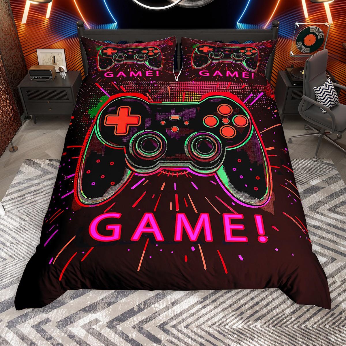 

Homewish Neon Gamepad Duvet Cover Set for Boys, Gradient Lightning Bed Set, Video Game Gaming Gamer Quilt Cover Set DE XS 100x135cm 2pcs&set