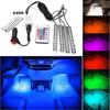 4pcs Car RGB LED Strip Light LED Strip Lights Colors Car Styling Decorative Atmosphere Lamps Car Interior Light With Remote 12V