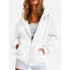 Women S Velvet Hooded Zip Up Sweatshirt Casual Loose Fit Autumn Winter