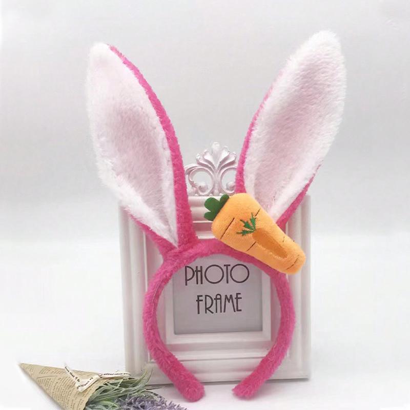

1pc Easter bunny ears headband cute plush bunny ears carrot headband hair accessories women and girls headband decoration