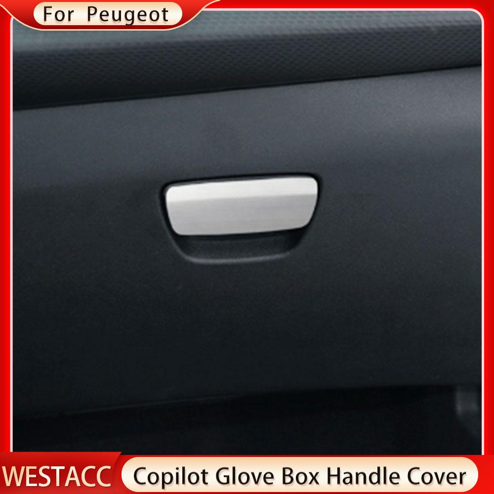 Auto Copilot Aufbewahrungsbox Handschuhfach Griff Pailletten Abdeckung Aufkleber Trim für Peugeot 2008 2014 2015 2016 2017 2018 