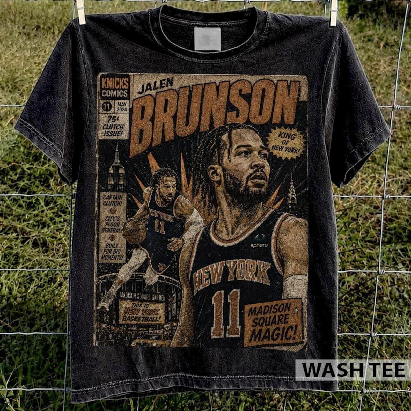 Jalen Brunson Comic Retro Style Comfort Colors Shirt M