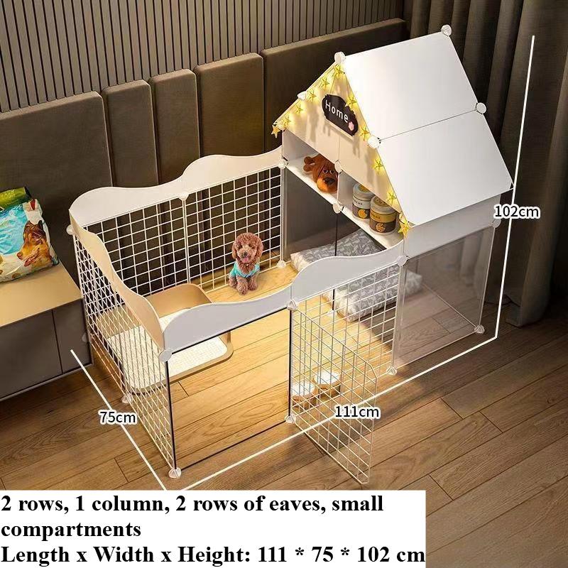 Home Pet Dog Enclosure House Indoor Small Dog Poodle  Fence Isolation Door Dog Cage with Toilet Area Scientificly Divided Den
